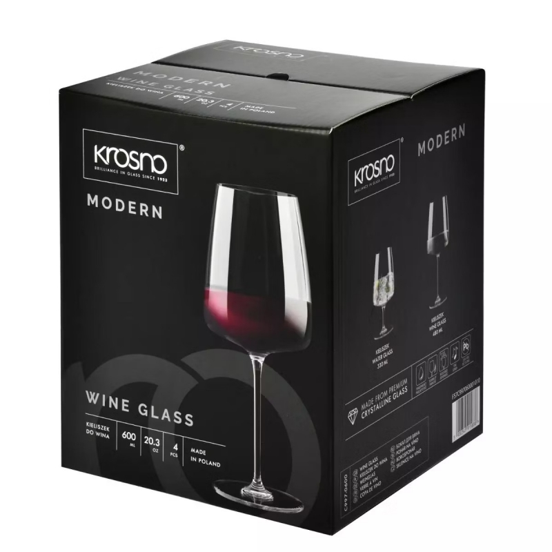 Набор бокалов для вина MODERN 600мл, 4 шт